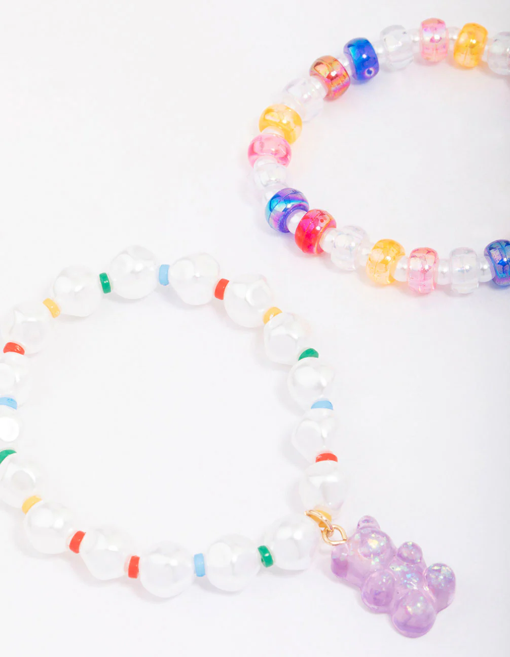 Kids Mixed Pearl & Beaded Charm Bracelet 3-Pack - Image 2