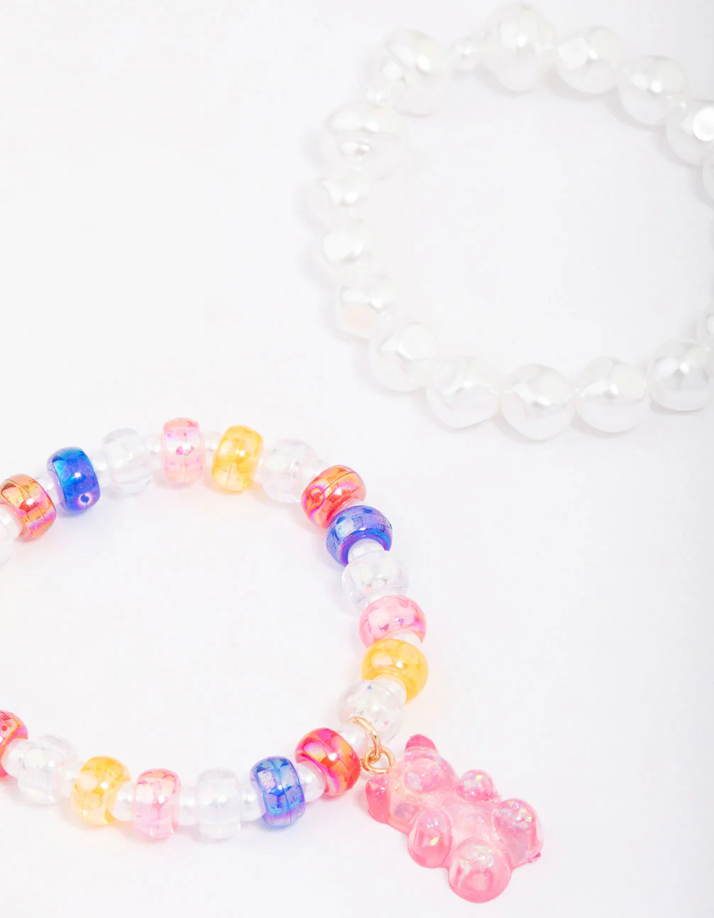 Kids Mixed Pearl & Beaded Charm Bracelet 3-Pack - Image 3