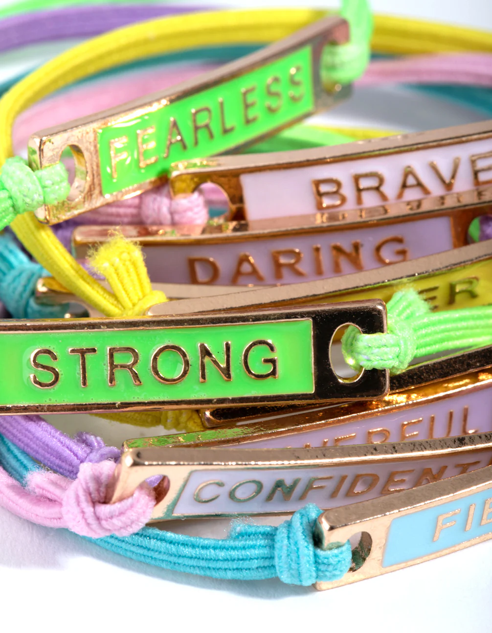 Kids Mixed Metal Enamel Mega Best Friend Stretch Bracelet 10-Pack - Image 2