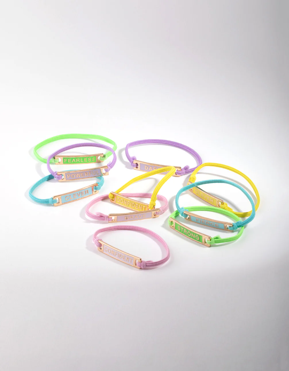 Kids Mixed Metal Enamel Mega Best Friend Stretch Bracelet 10-Pack - Image 3