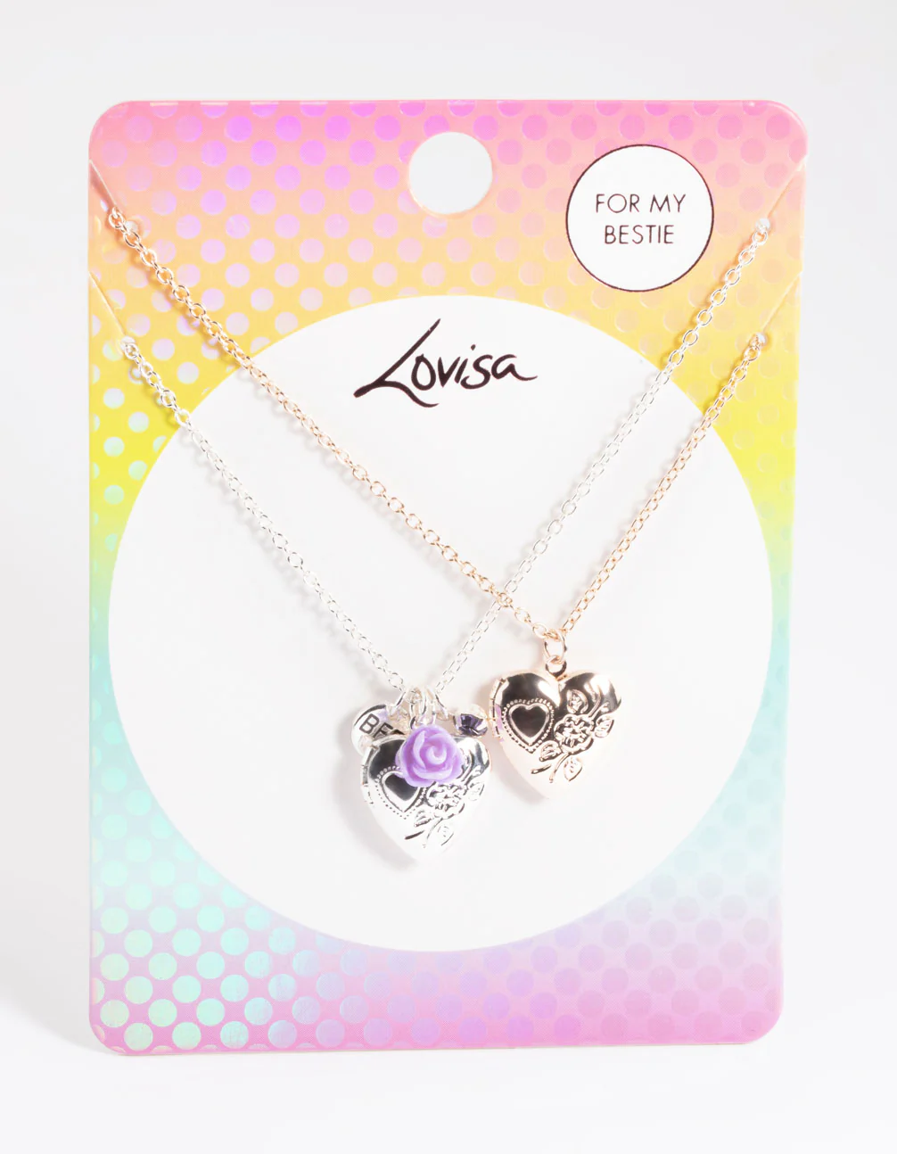 Kids Etched Heart Locket Necklace Pack - Image 3