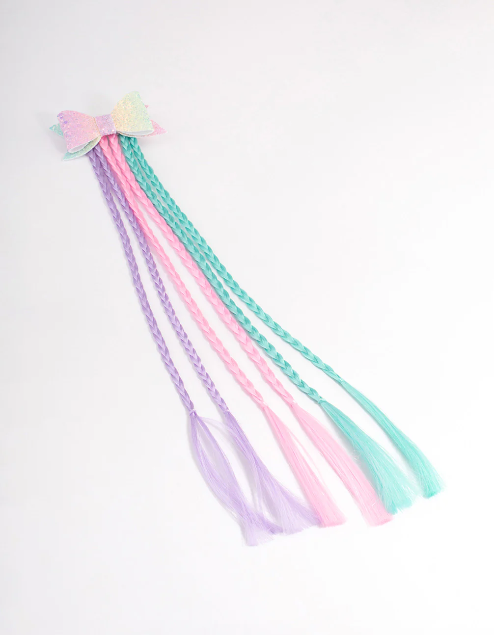 Kids Mixed Metal Faux Hair Pastel Bow Hair Clip - Image 2