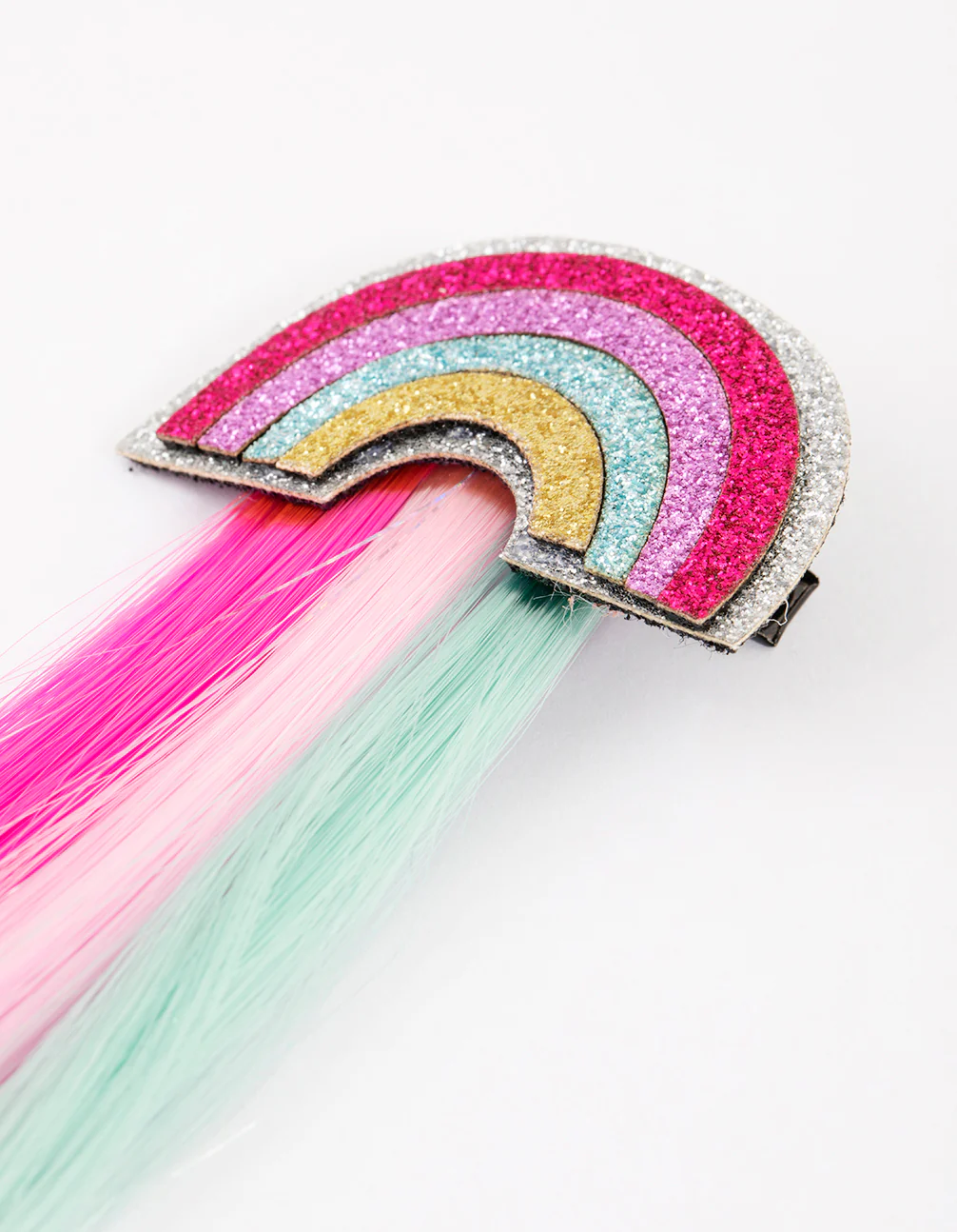 Kids Mixed Metal Faux Hair Rainbow Clip - Image 3