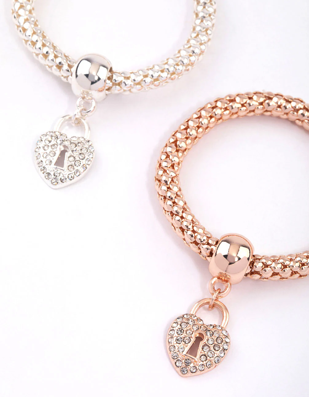 Kids Pop Diamante & Heart Chain Bracelet - Image 2