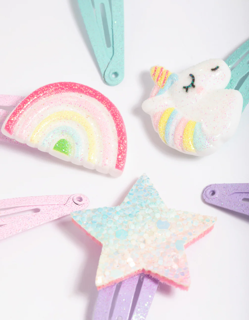 Kids Rainbow Unicorn Snap Clips - Image 2