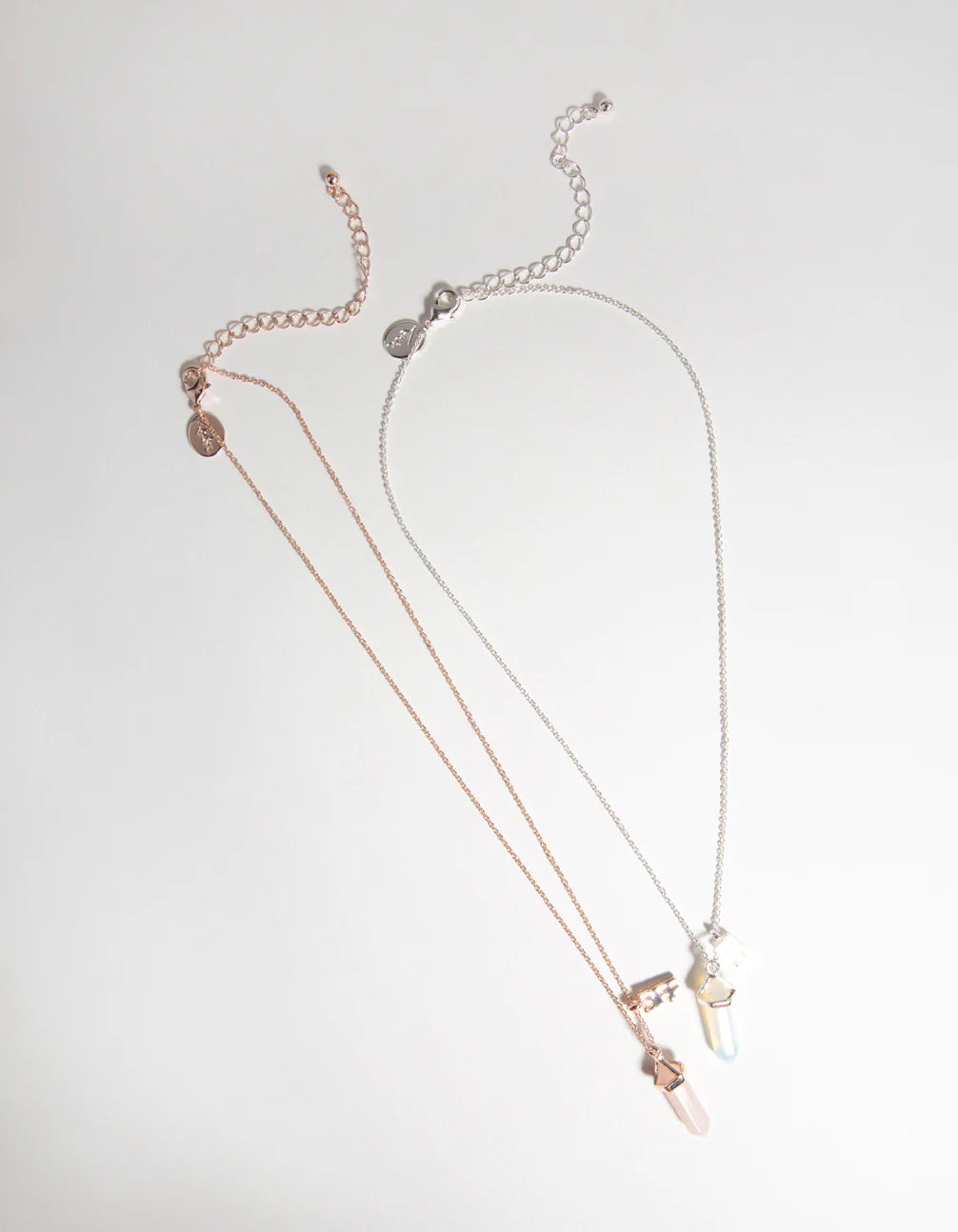 Kids Mixed Metal Semi Precious Shard Best Friend Necklace - Image 2