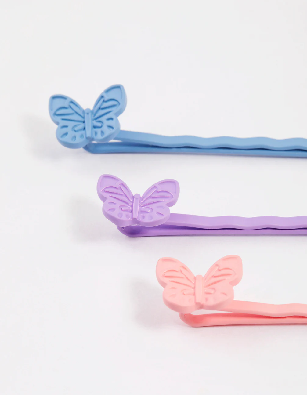 Kids Multi Butterfly Hair Clips 6-Pack - Image 3