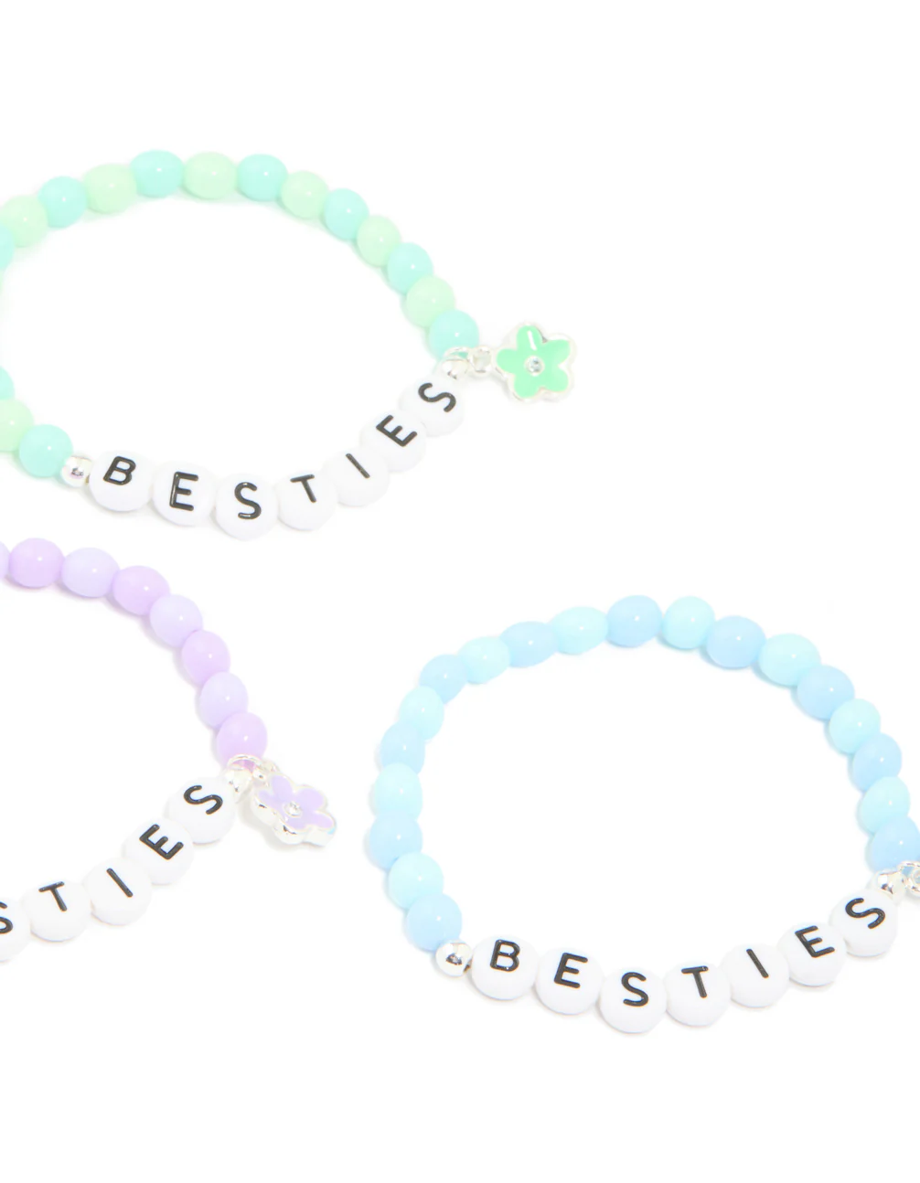 Kids Multicoloured Beaded 'Besties' Stretch Bracelets 5-Pack - Image 3