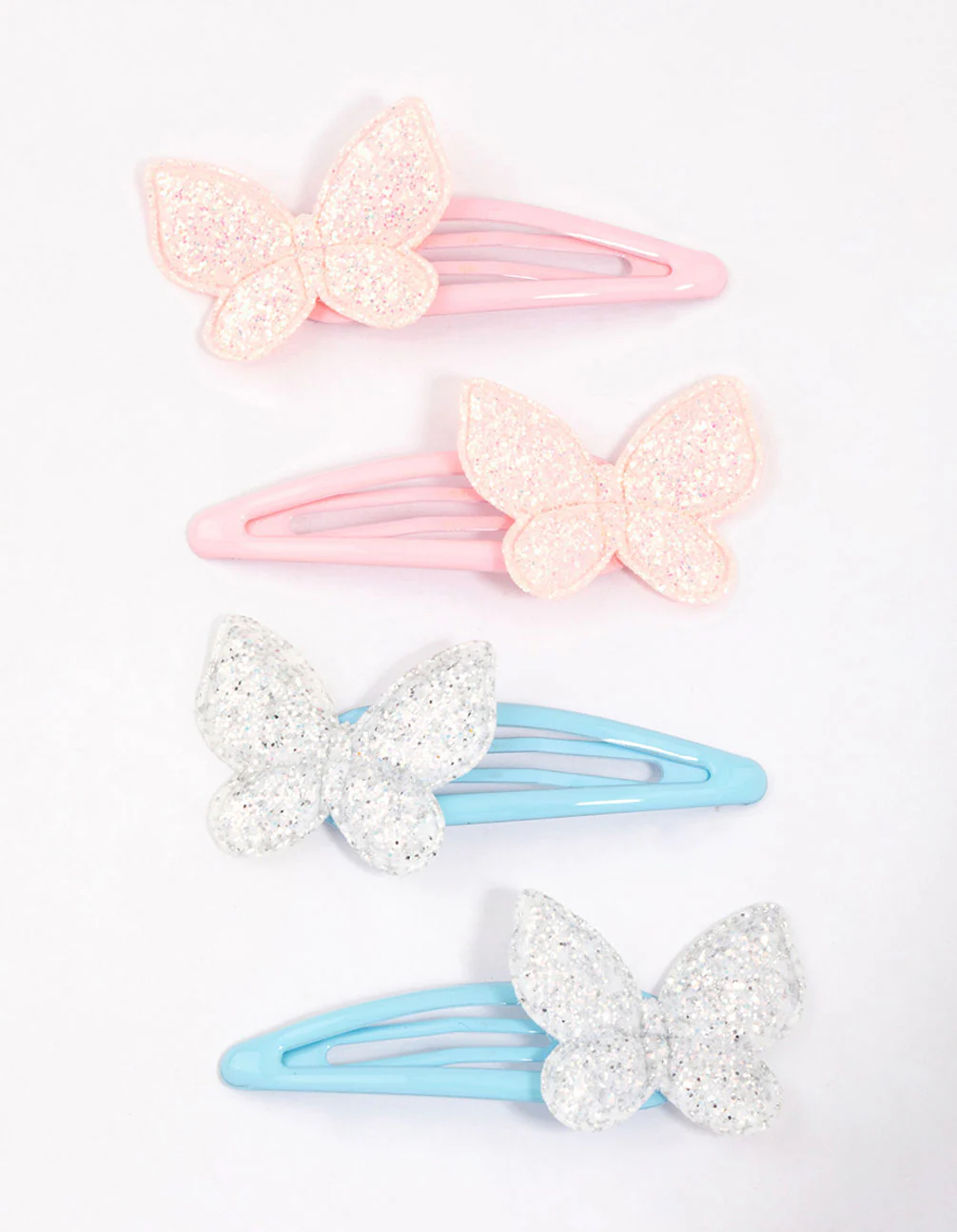 Kids Mixed Glitter Butterfly Hair Snaps 4-Pack