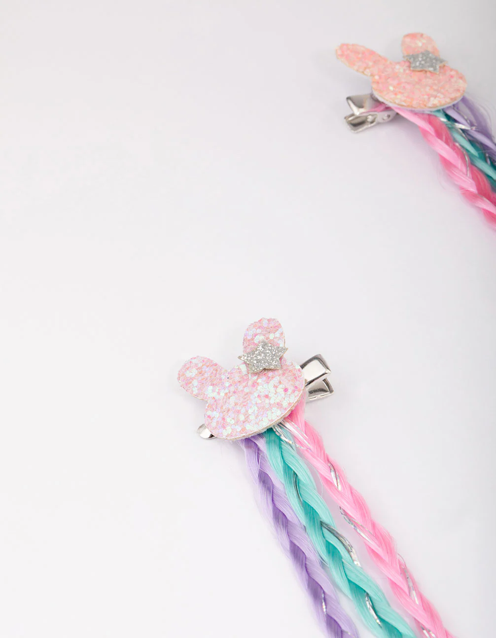 Kids Pastel Braided Bunny Hair Extension Clip - Image 2