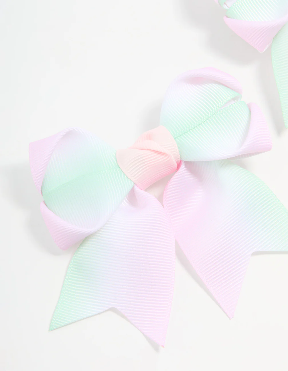 Kids Pastel Fabric Classic Bow Clips 2-Pack - Image 2