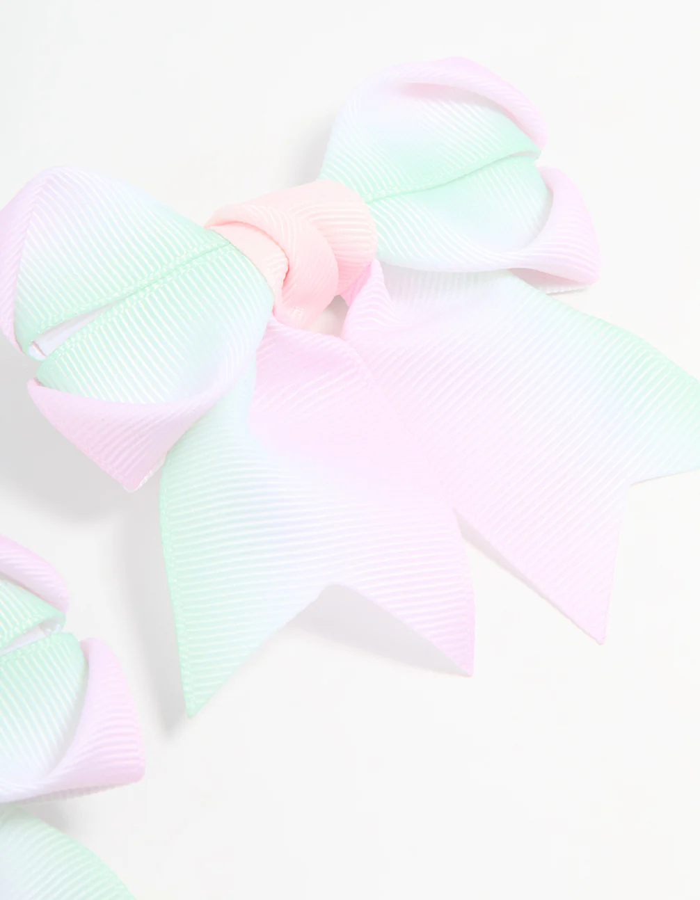Kids Pastel Fabric Classic Bow Clips 2-Pack - Image 3