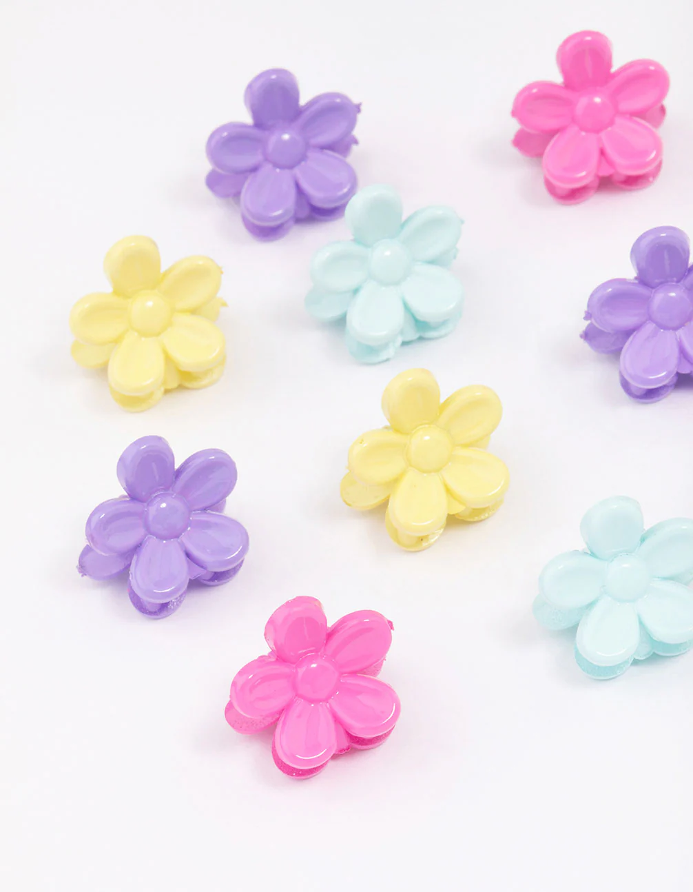 Kids Pastel Flower Mini Hair Claw Clip 10-Pack - Image 2
