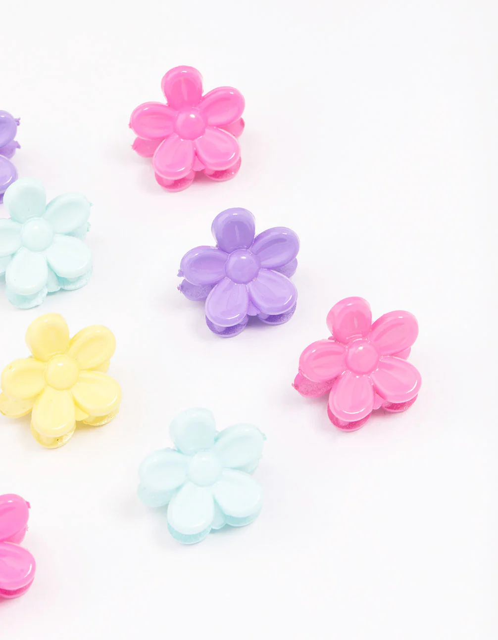 Kids Pastel Flower Mini Hair Claw Clip 10-Pack - Image 3