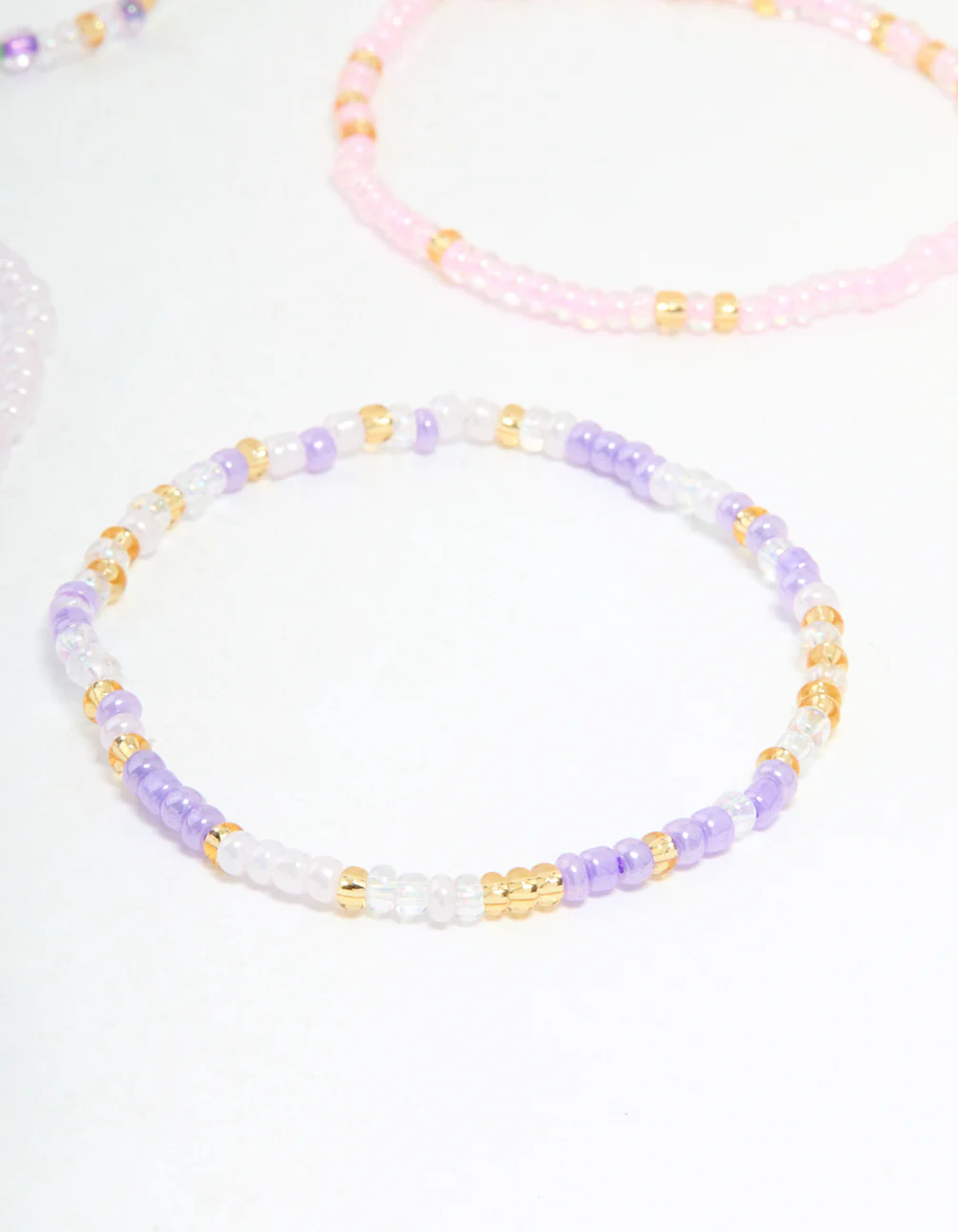 Kids Pastel & Vibrant Beaded Stretch Bracelets 9-Pack - Image 3