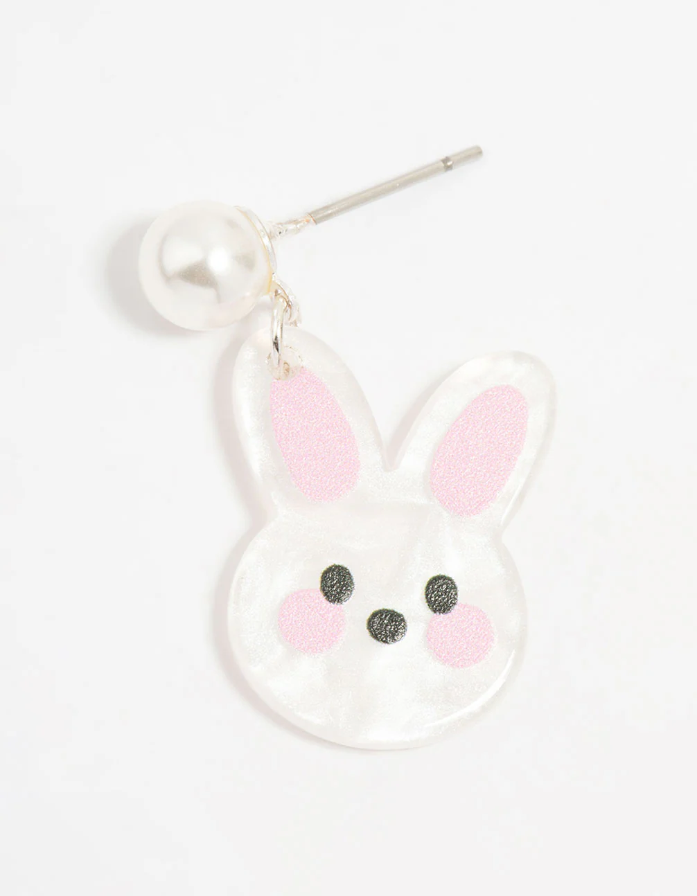 Kids Pearl Mini Bunny Drop Earrings - Image 2