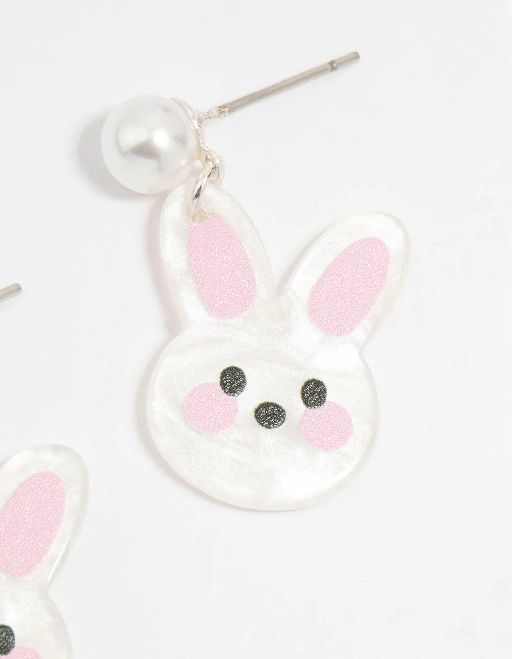 Kids Pearl Mini Bunny Drop Earrings - Image 3