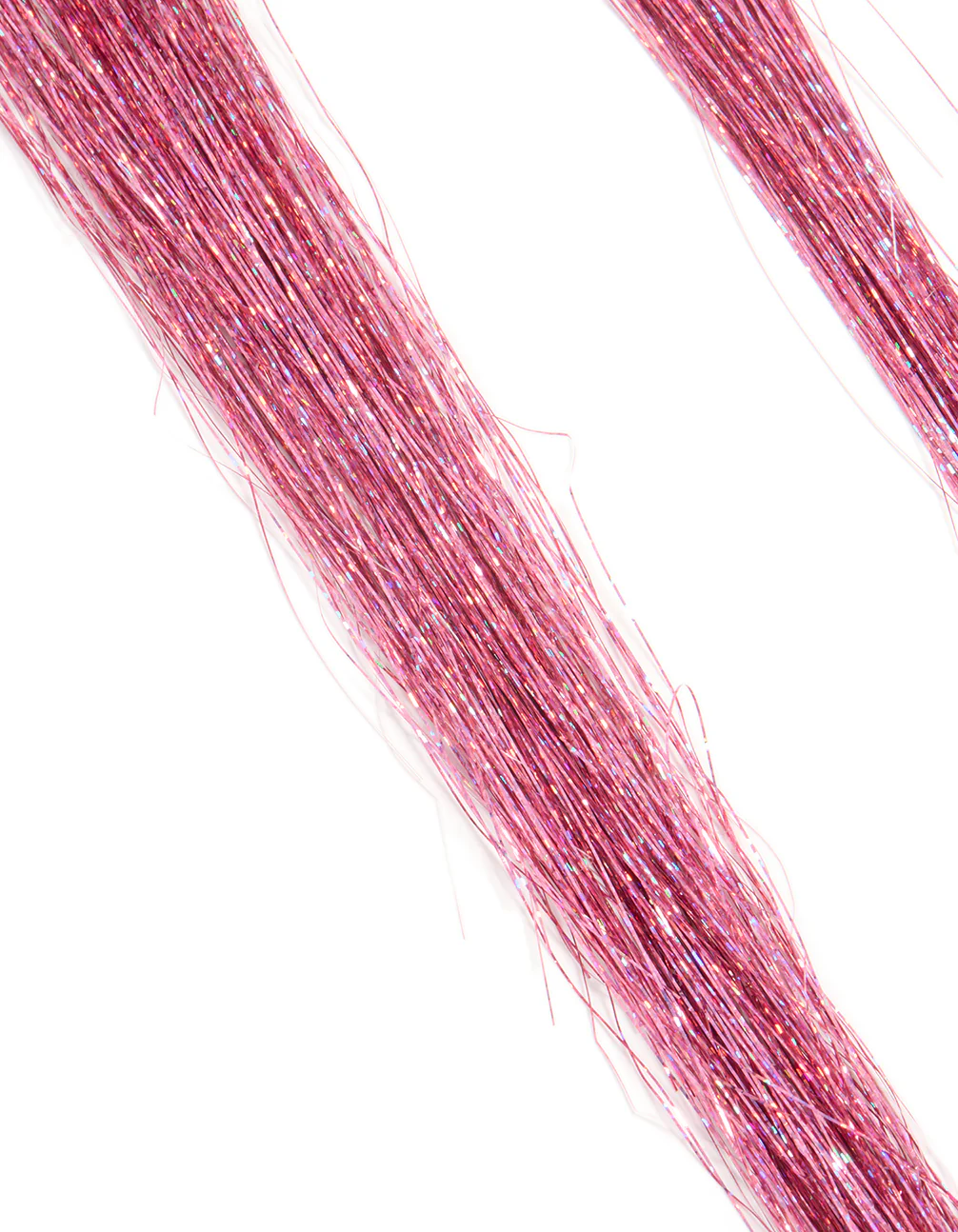 Kids Pink Glitter Tinsel Heart Hair Clips 2 Pack - Image 3