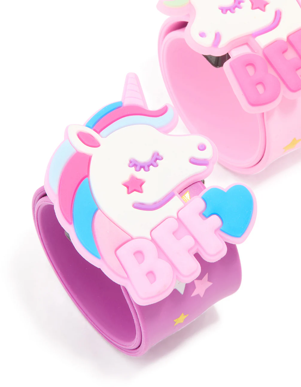 Kids Pink & Purple BFF Unicorn Slap Band Pack - Image 2