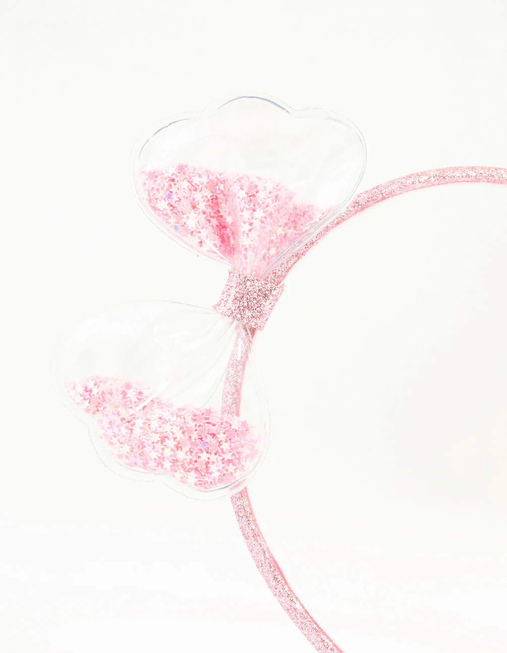 Kids Pink Sequin Shaker Bow Headband - Image 2