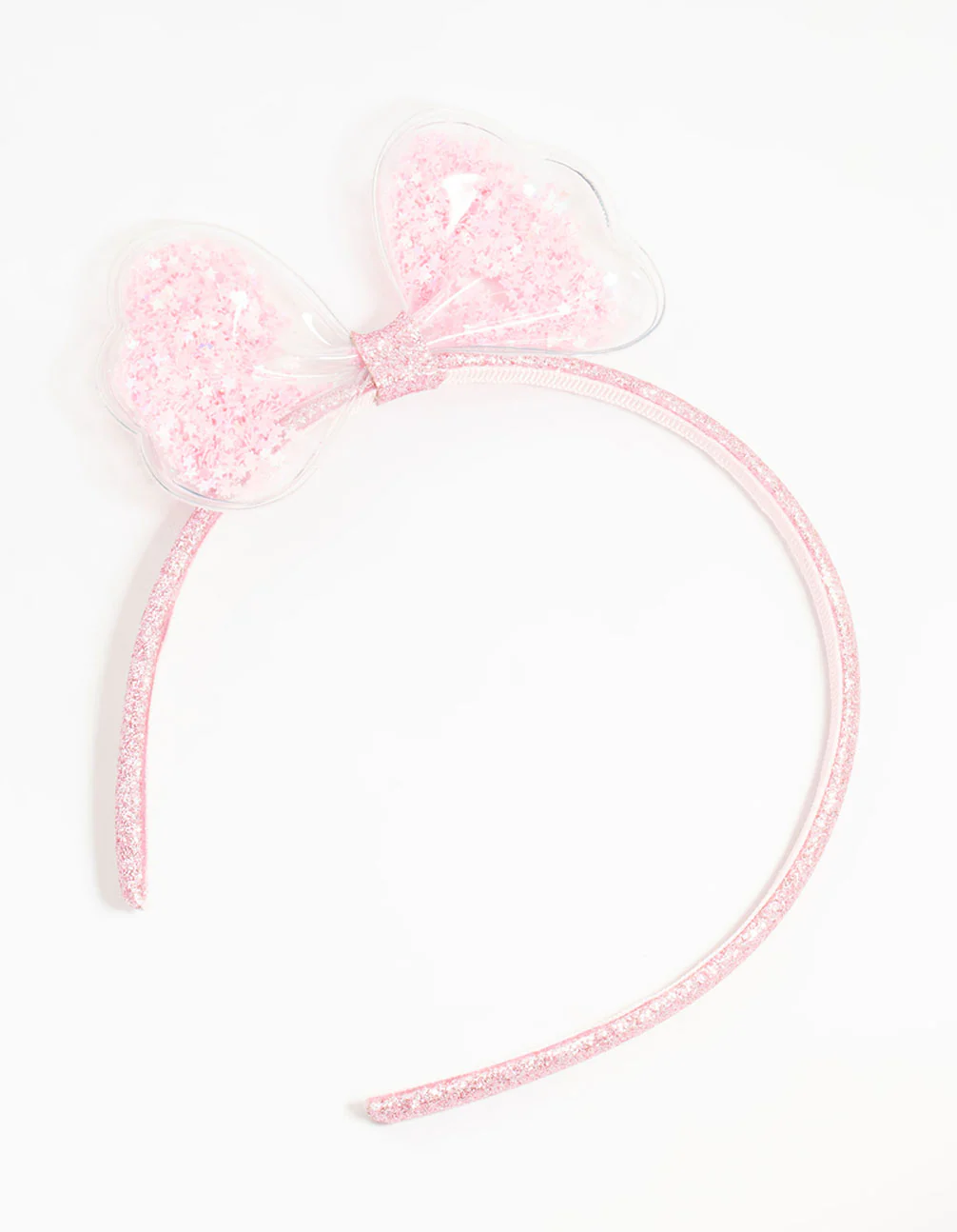 Kids Pink Sequin Shaker Bow Headband - Image 3