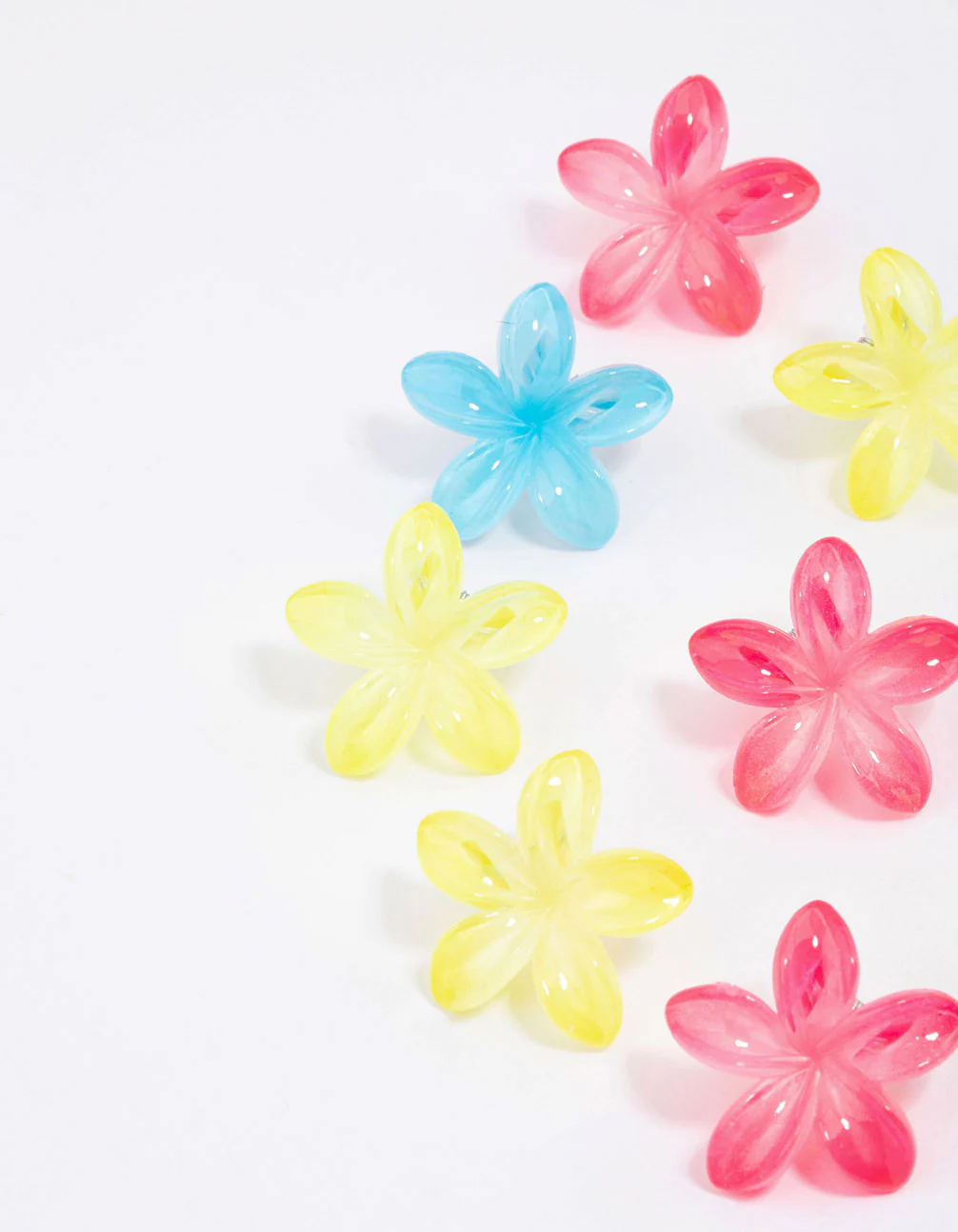 Kids Pastel Frangipani Flower Hair Clips 12-Pack - Image 2
