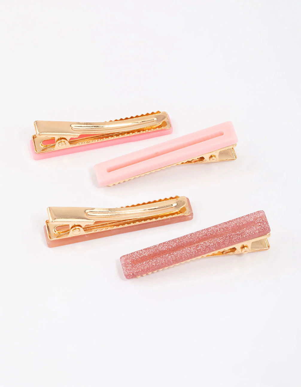 Kids Thin Rectangular Hair Clips 4-Pack - Image 2