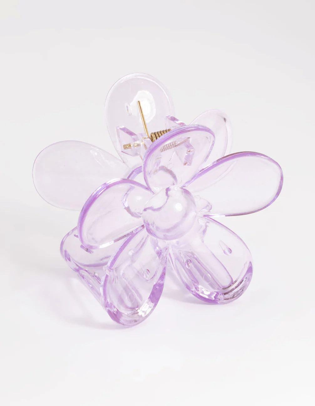 Kids Transparent Purple Daisy Flower Claw Clip - Image 2