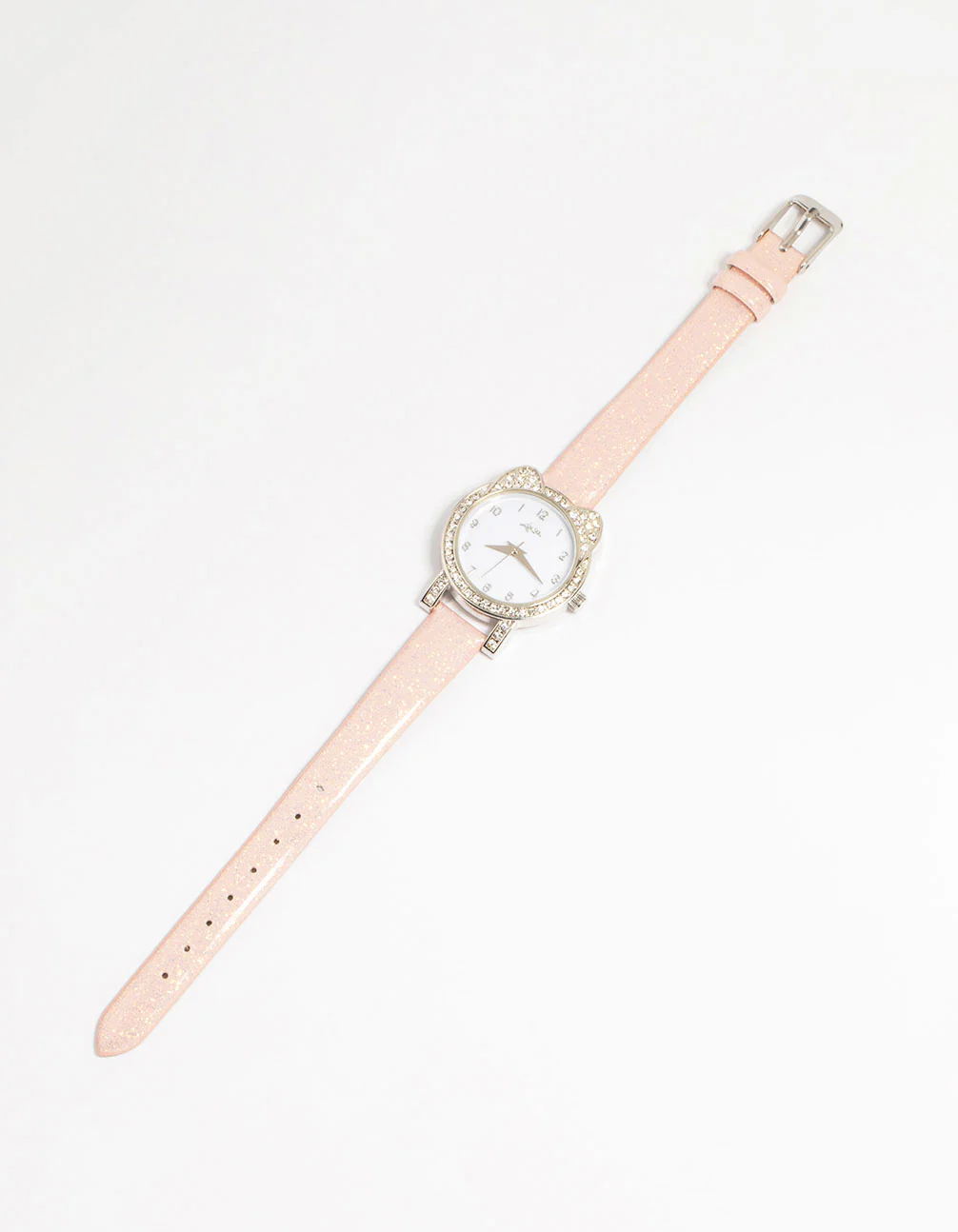 Kids PU Leather Diamante Cat Bezel Watch - Image 2