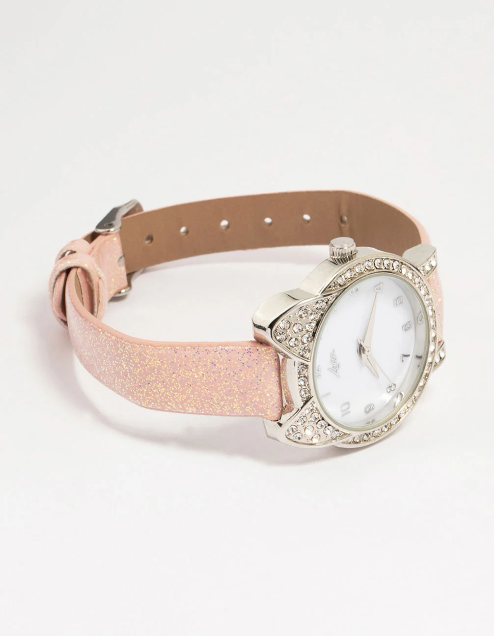 Kids PU Leather Diamante Cat Bezel Watch - Image 3