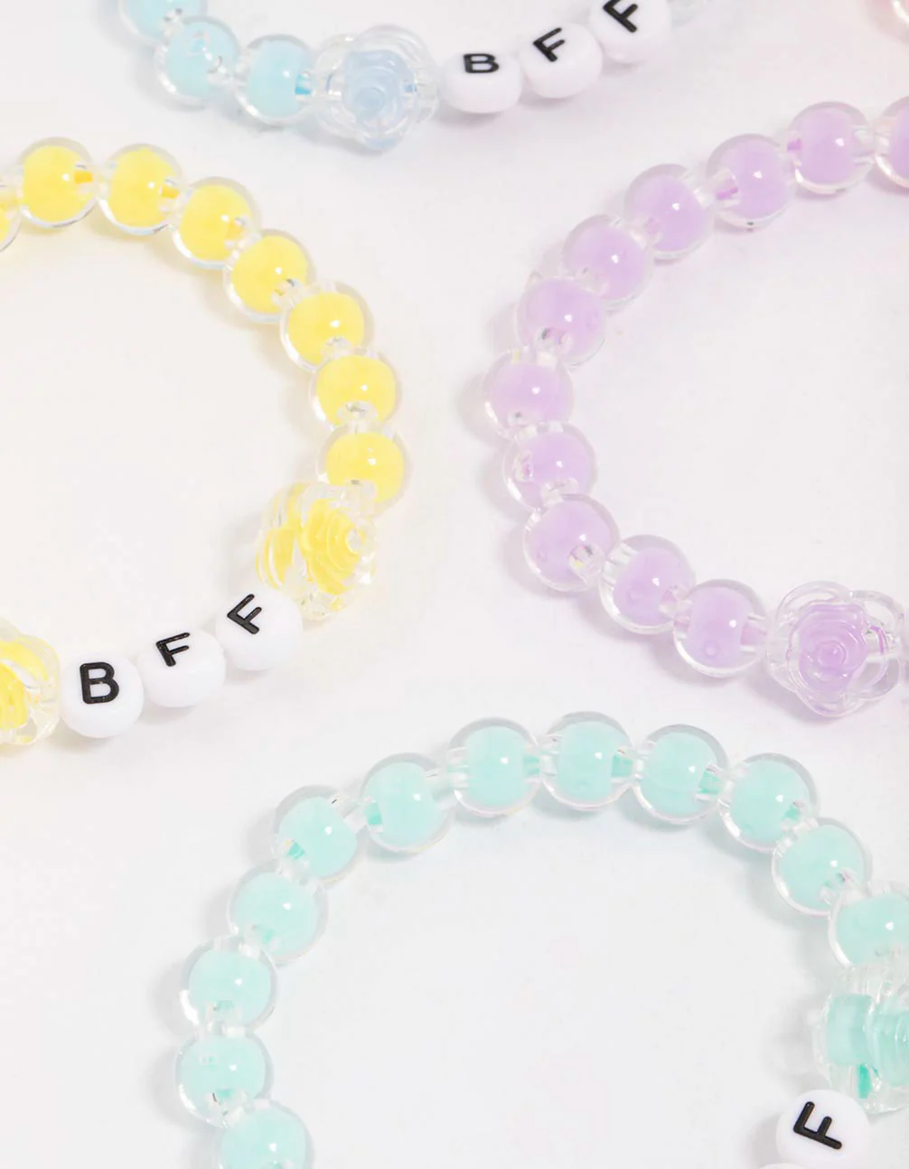 Kids Rainbow BFF Beaded Stretch Bracelet 5-Pack - Image 3
