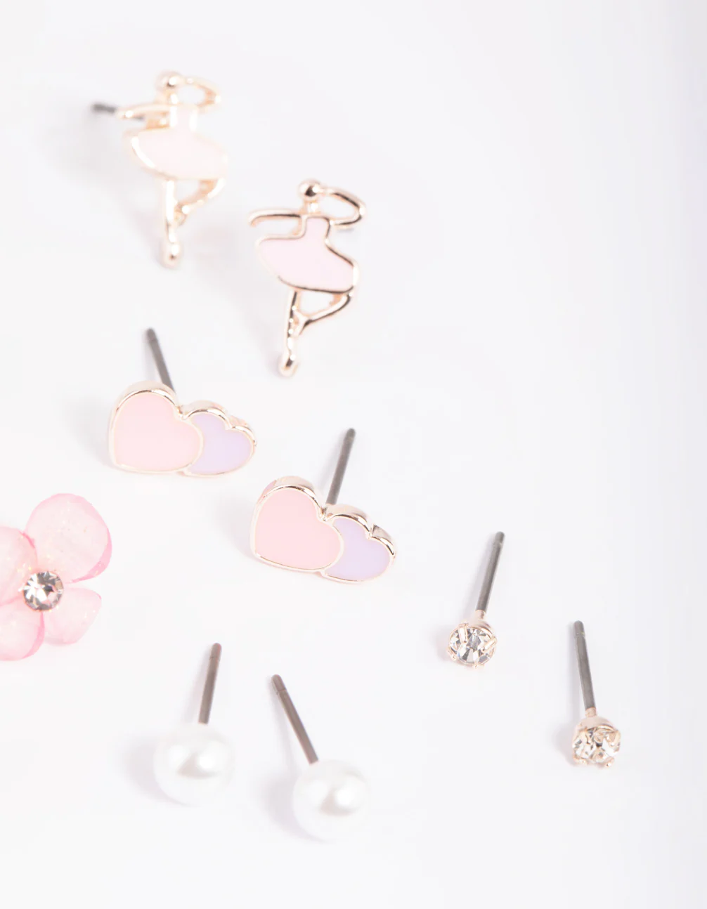 Kids Ballet Flower Stud Earring 6-Pack - Image 3