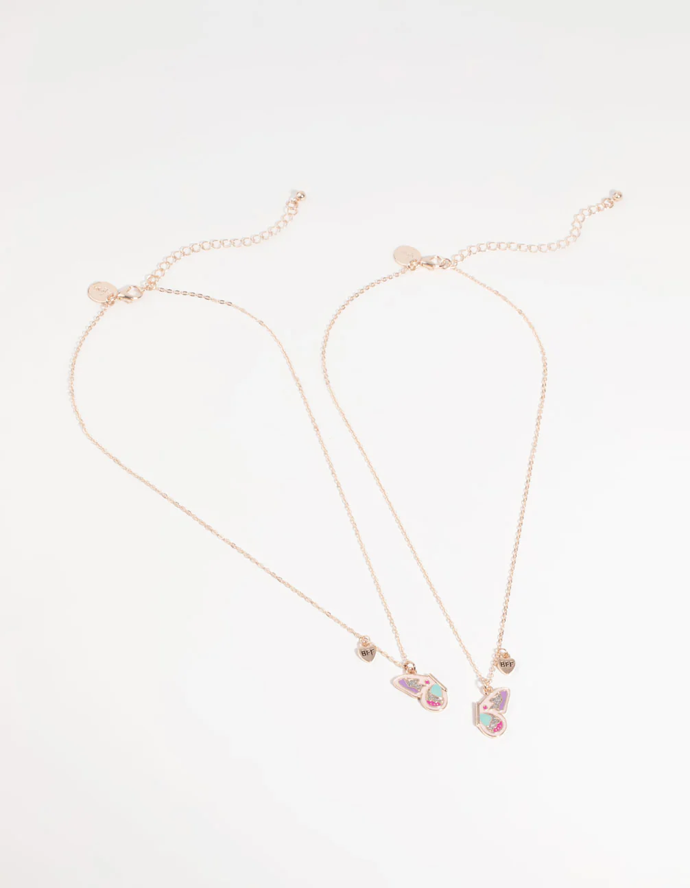 Kids Butterfly Best Friend Necklace Set - Image 2