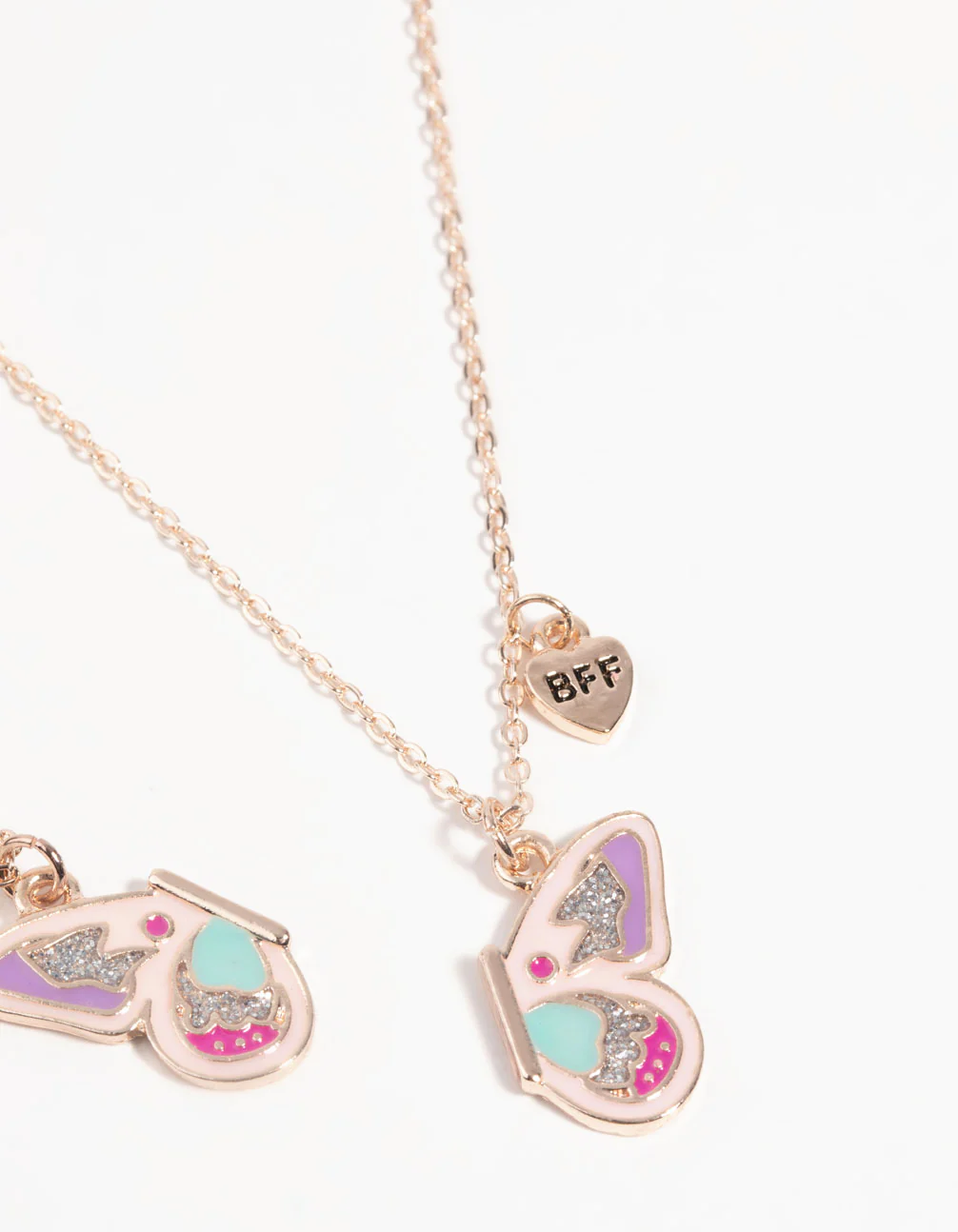 Kids Butterfly Best Friend Necklace Set - Image 3