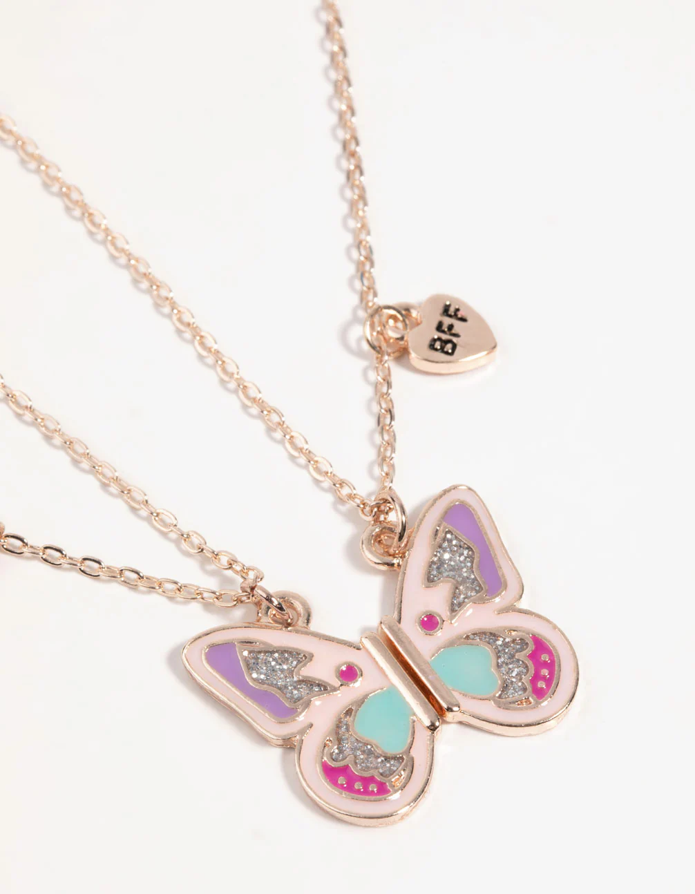 Kids Butterfly Best Friend Necklace Set - Image 4