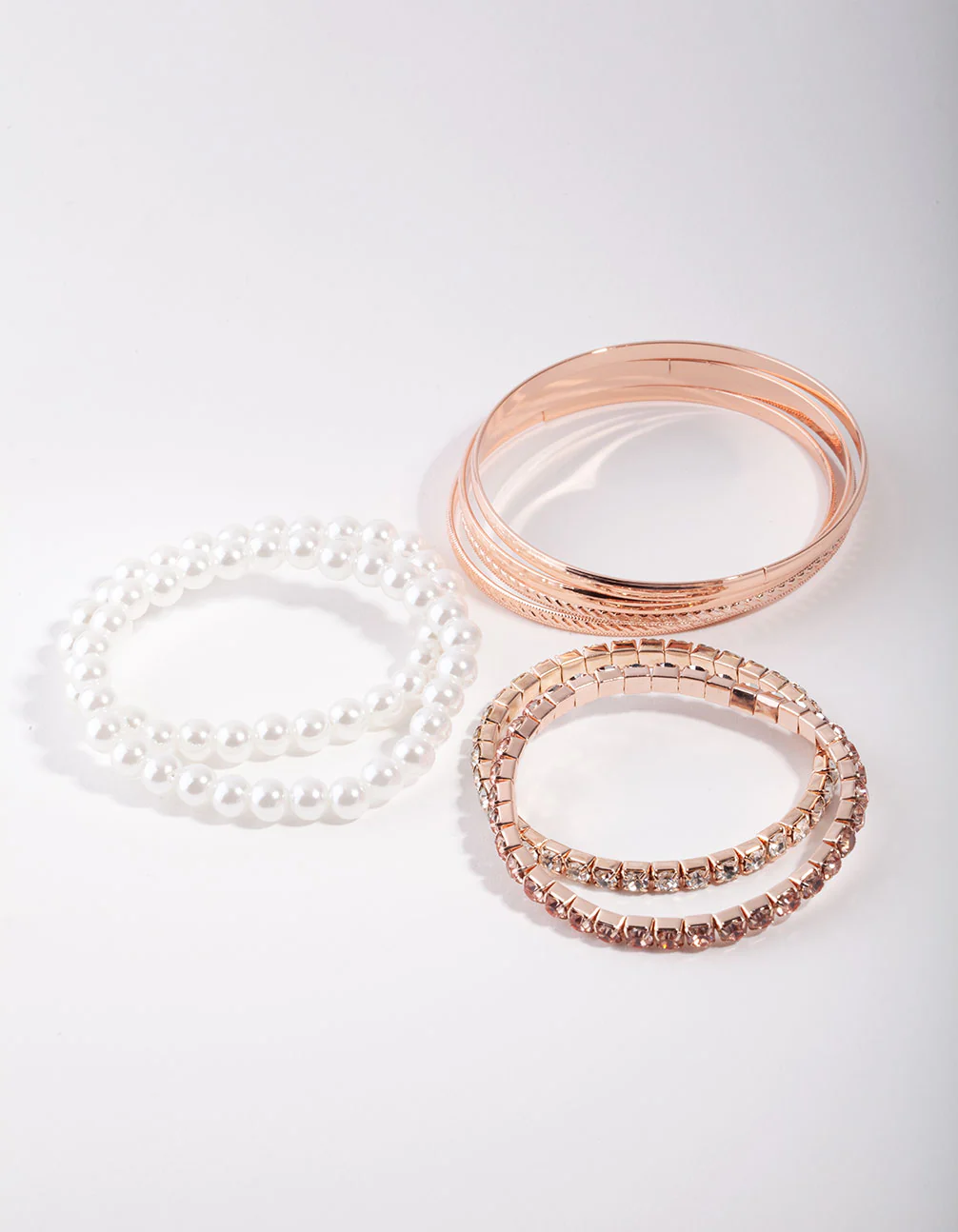 Kids Rose Gold Diamante Baby Mix Bracelet - Image 2