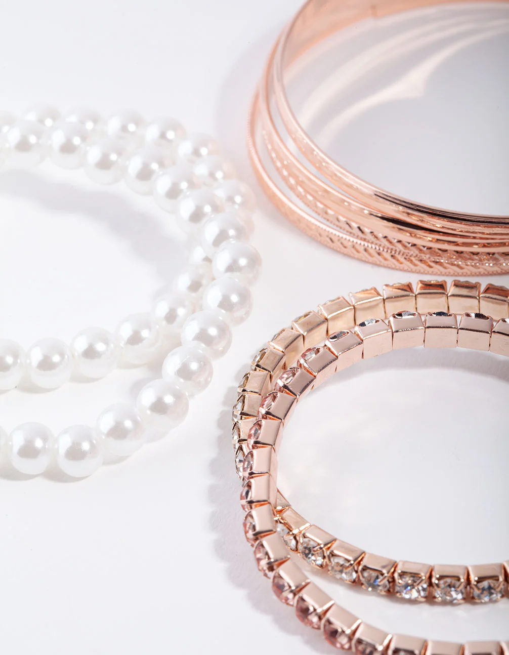 Kids Rose Gold Diamante Baby Mix Bracelet - Image 3