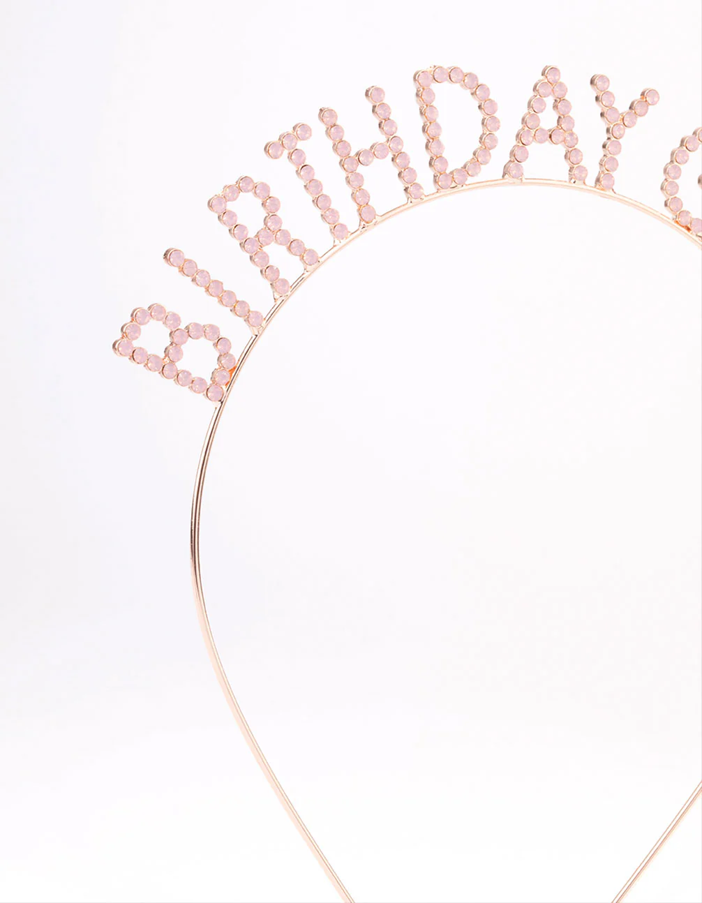 Kids Rose Gold Diamante Birthday Headband - Image 2