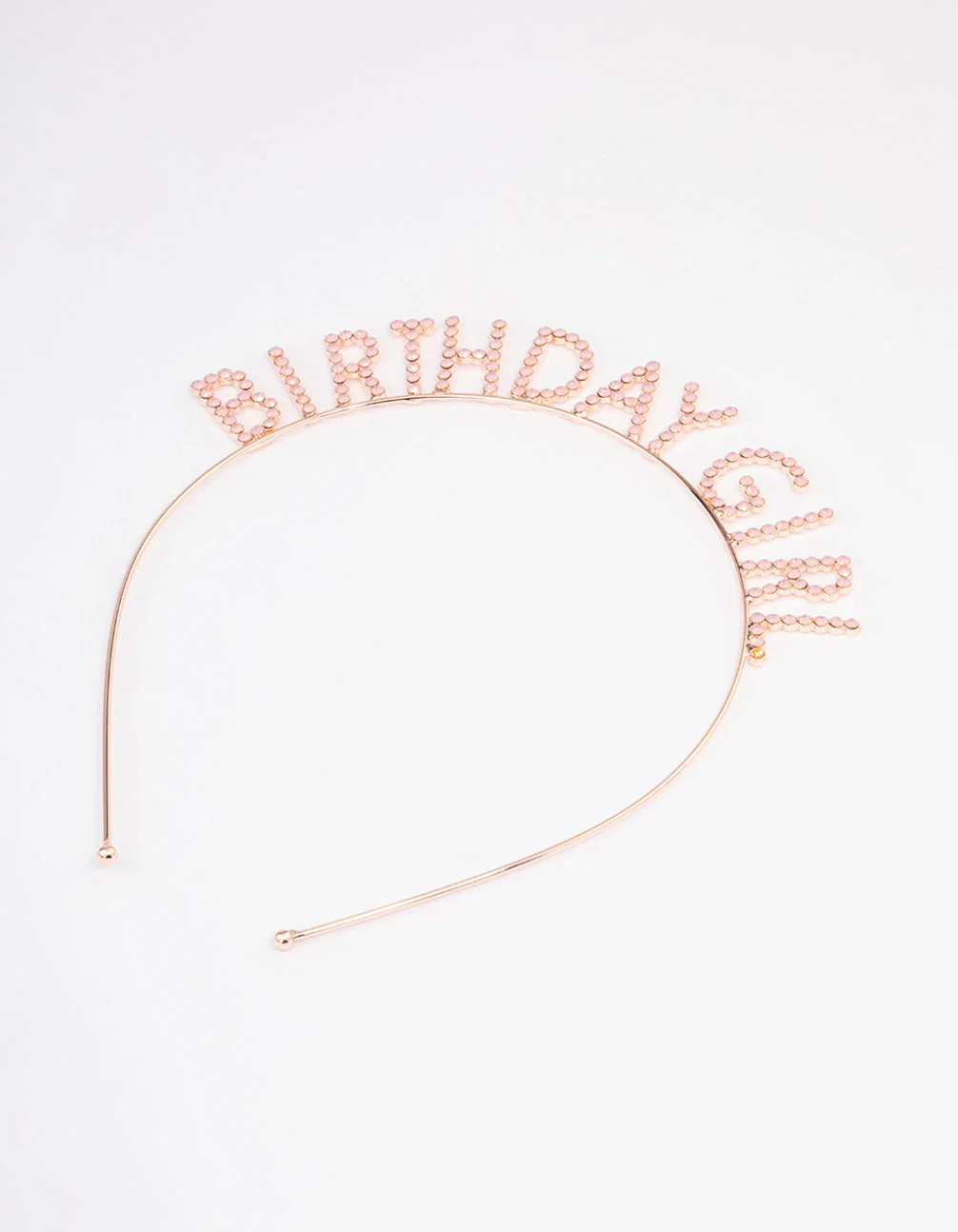 Kids Rose Gold Diamante Birthday Headband - Image 3