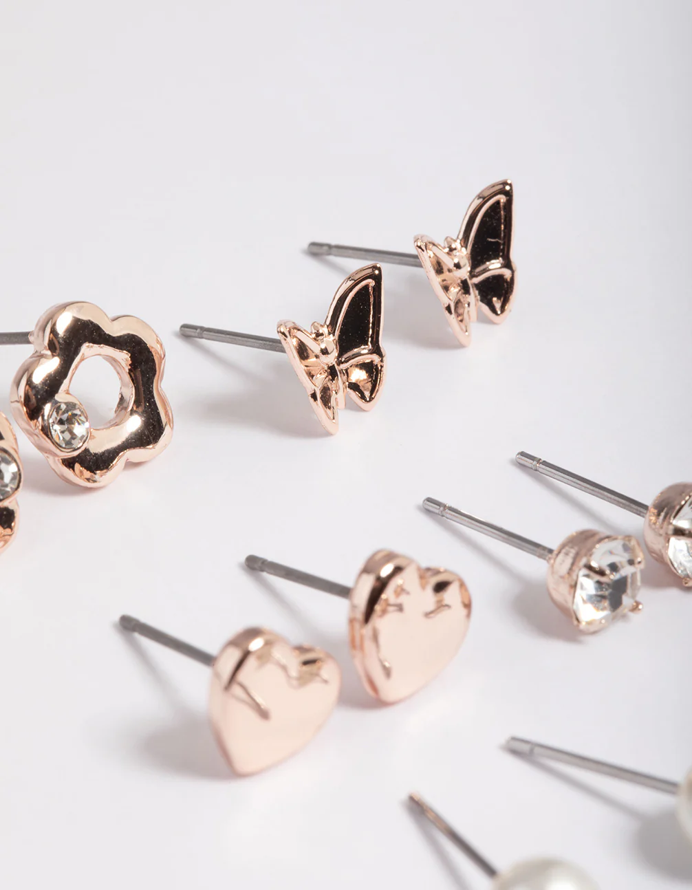Kids Diamante Daisy Stud Earrings 6-Pack - Image 2