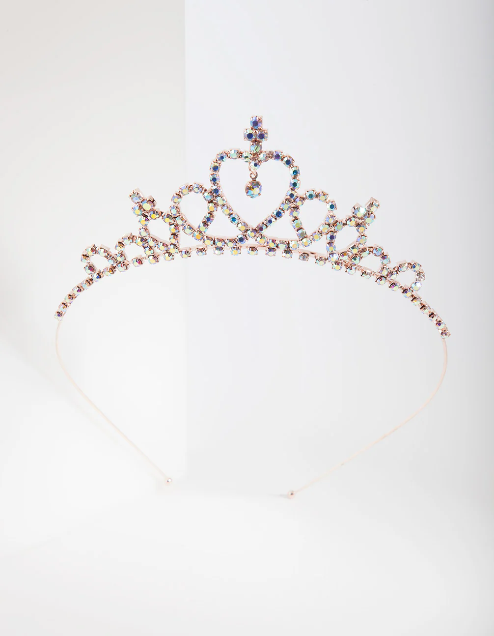 Kids Rose Gold Diamante Tiara Headband