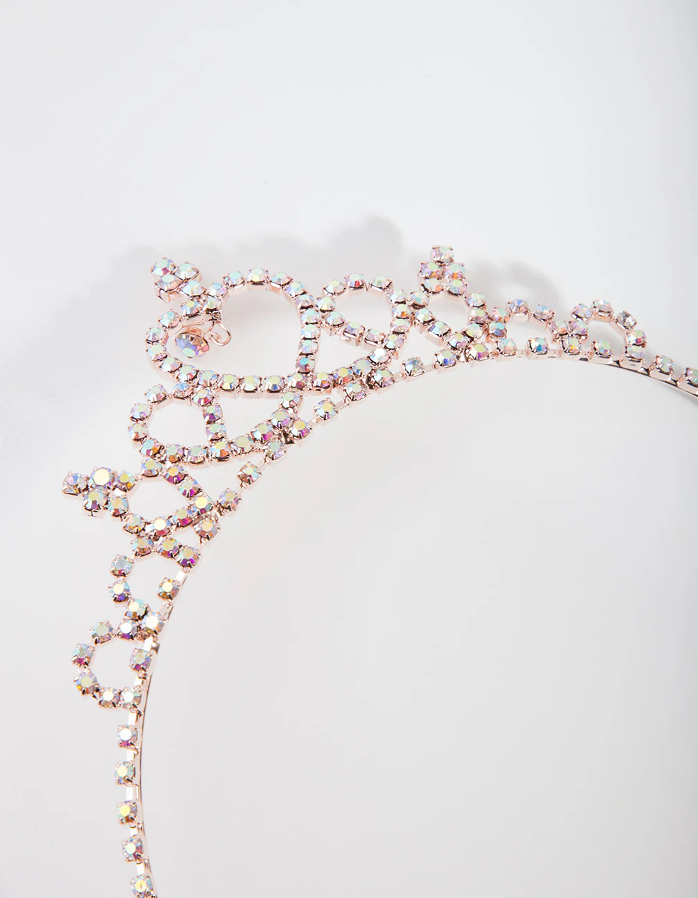 Kids Rose Gold Diamante Tiara Headband - Image 3