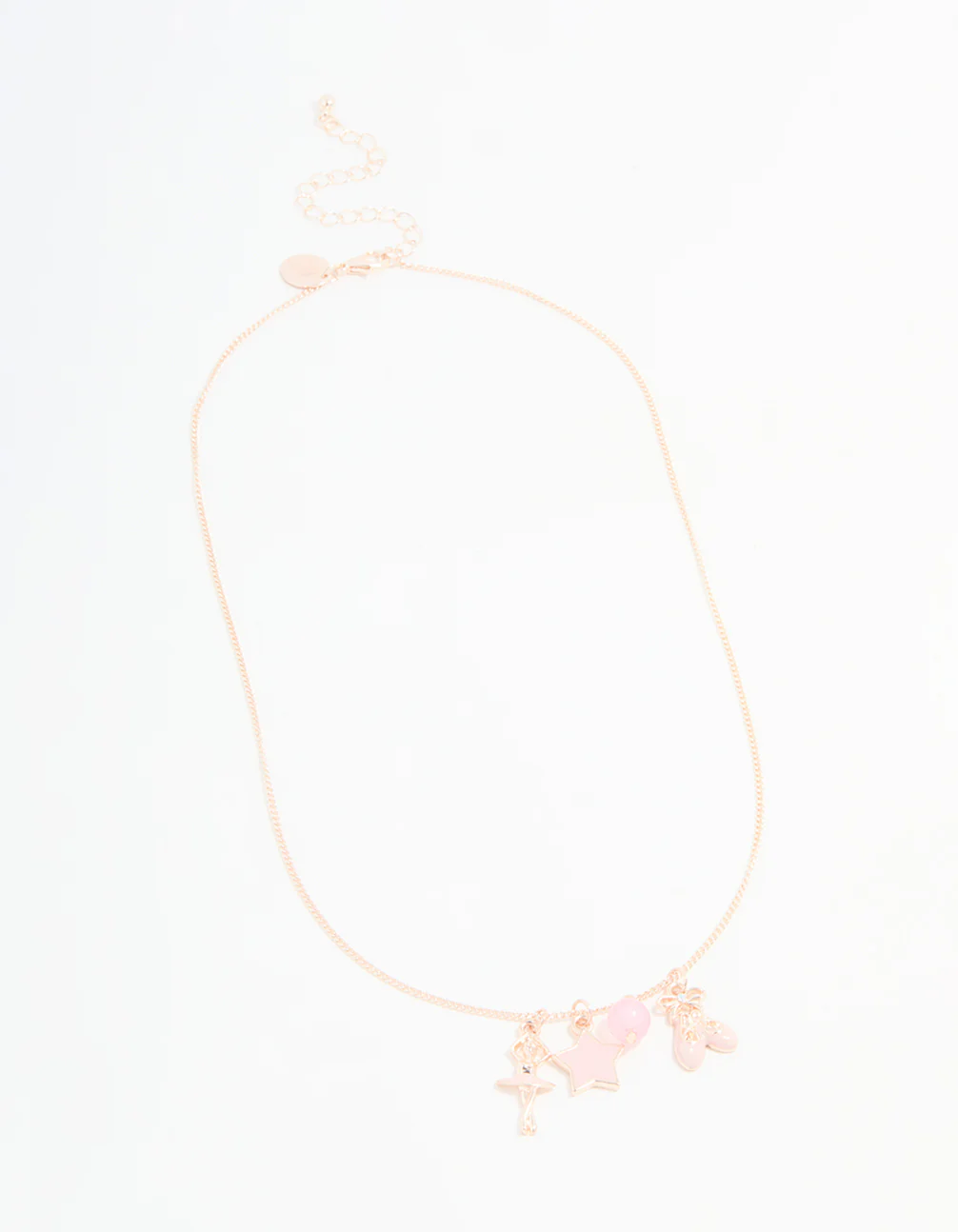 Kids Rose Gold Ballet Charm Pendant Necklace - Image 2