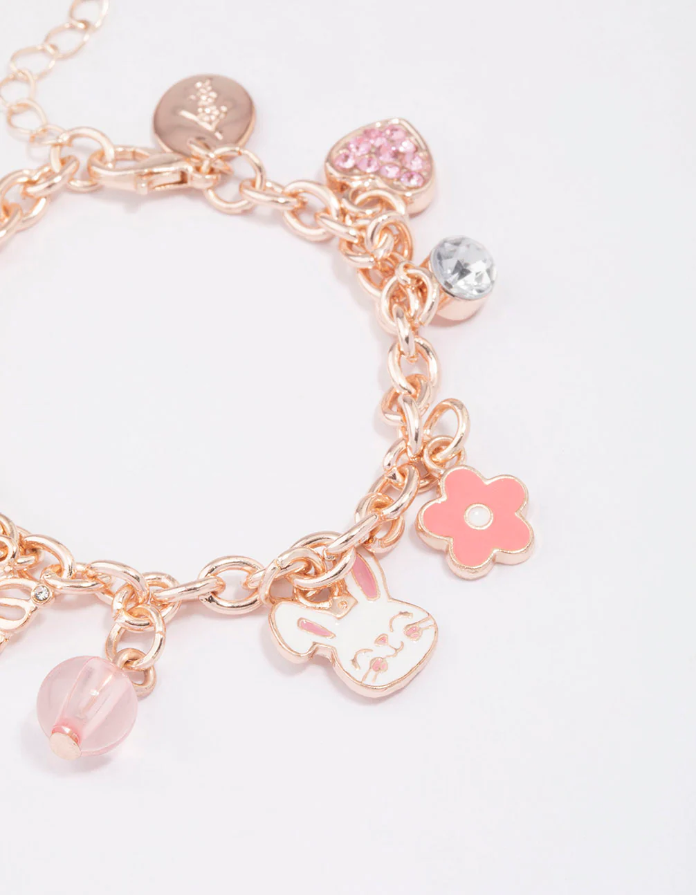 Kids Rose Gold Bunny Charm Bracelet - Image 2