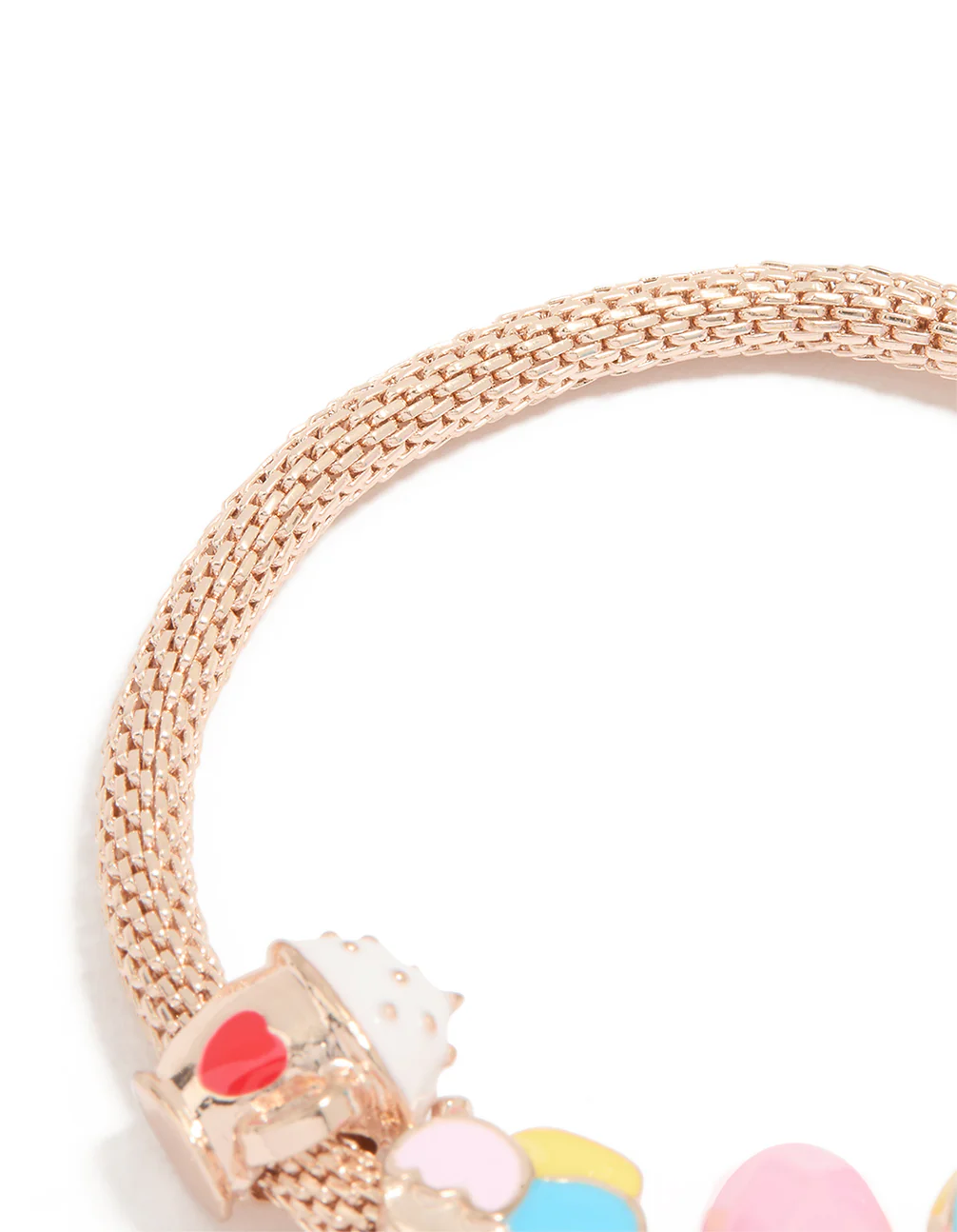 Kids Rose Gold Diamante & Bow Charm Bracelet - Image 3