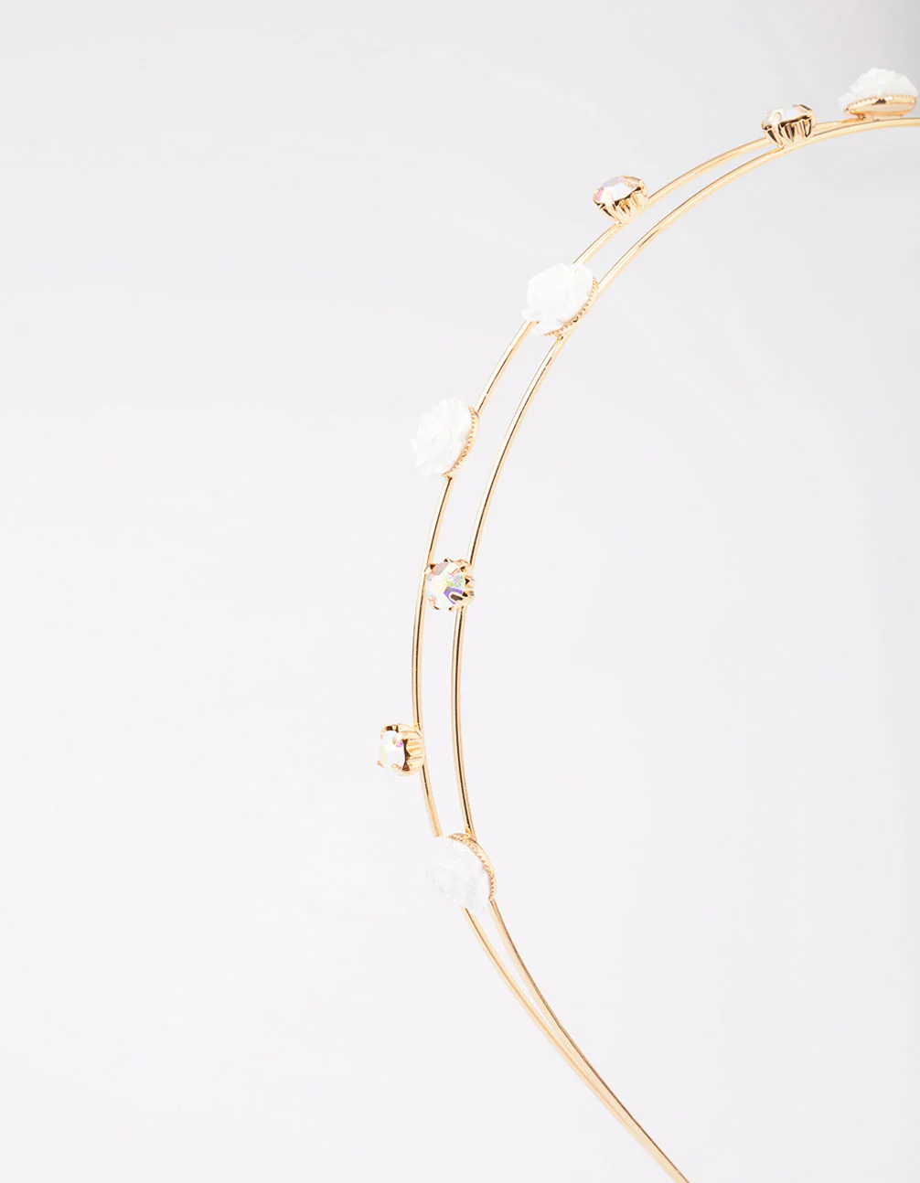 Kids Rose Gold Diamante Flower Headband - Image 2