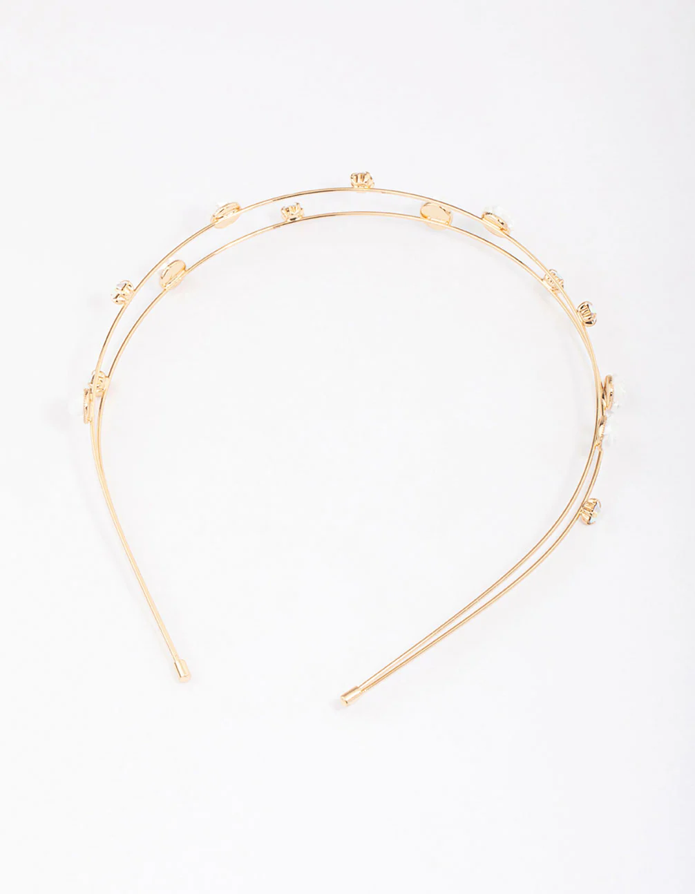 Kids Rose Gold Diamante Flower Headband - Image 3