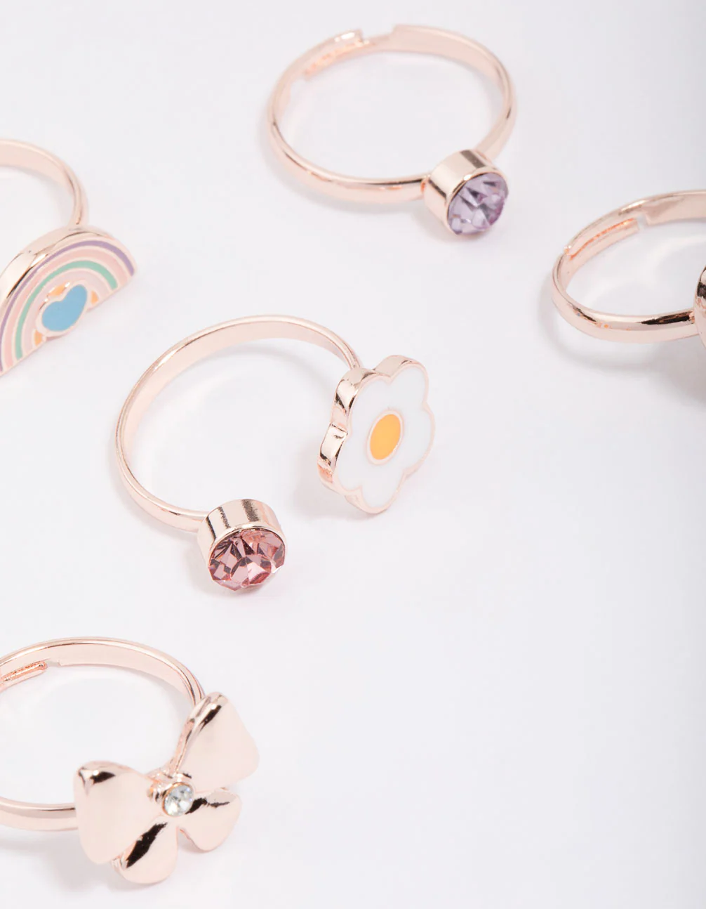 Kids Rose Gold Easter Bunny Bow Ring 6-Pack - Image 2