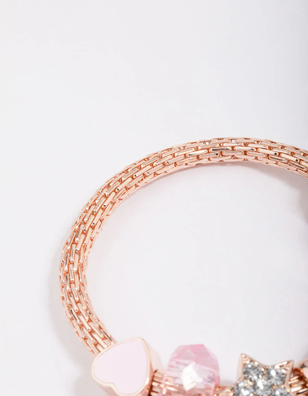 Kids Rose Gold Bunny Charm Stretch Bracelet - Image 3