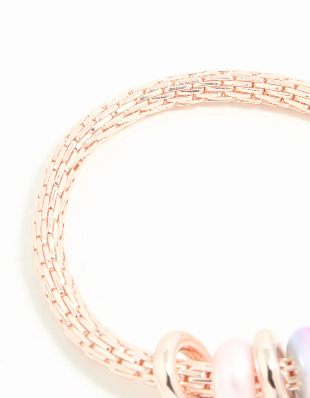 Kids Rose Gold Unicorn Stretch Bracelet & Ring Set - Image 3